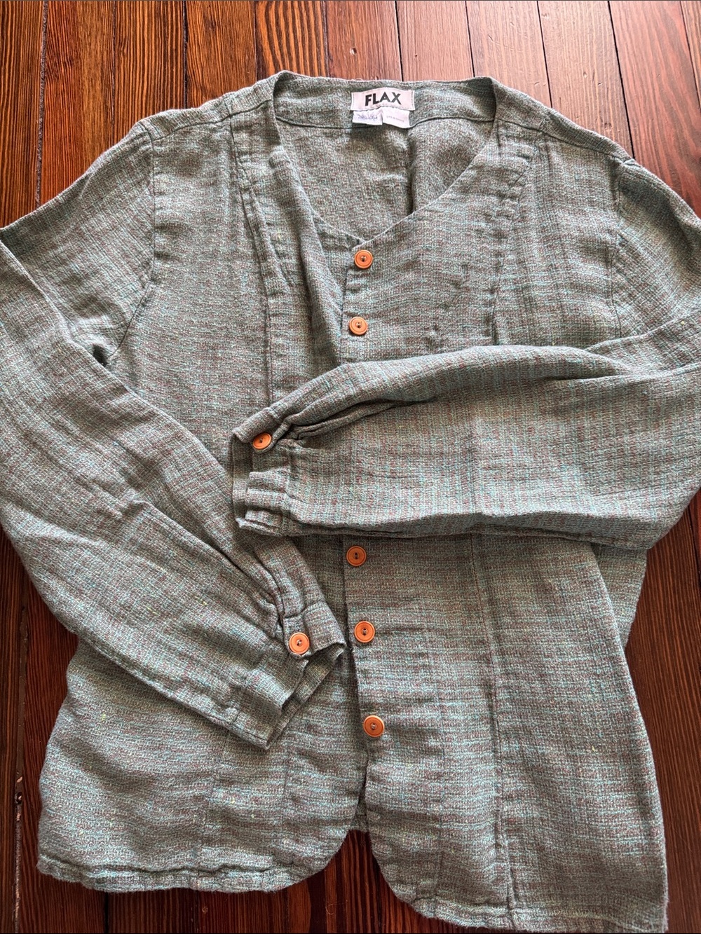 Flax Soft Sage Green Linen Button Cardigan